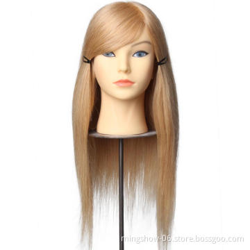 Blonde long hair mannequin head 100 human hair